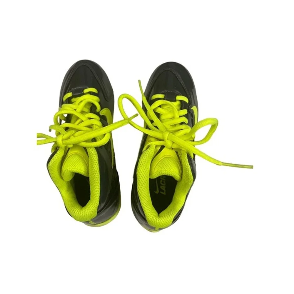 Nike‎ Speedlax Lacrosse Cleats Youth 1.5Y Black Volt Neon Yellow Dual Pull